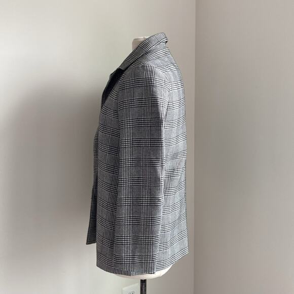 MISSGUIDED Houndstooth Blazer Womens Sz 6 Black White Metallic Classic - Picture 5 of 7